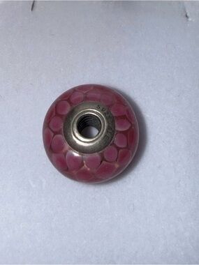 Retired Pandora Charm  XL Pink Murano Glass Sterling Silver Bracelet Bead